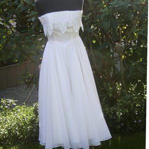 Cream Coloured Formal or Wedding Dress - Cocktail Length